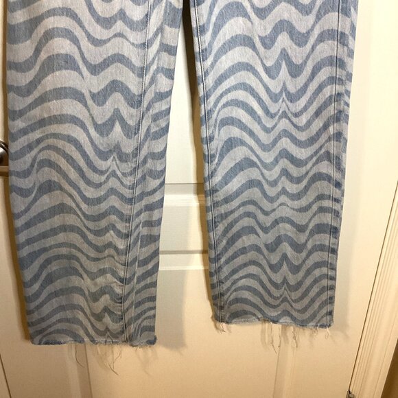 Garage Denim Jambe Women's Girl's Wide Leg Jeans Hazy Blue Raw Hem Size 3 - Picture 3 of 10